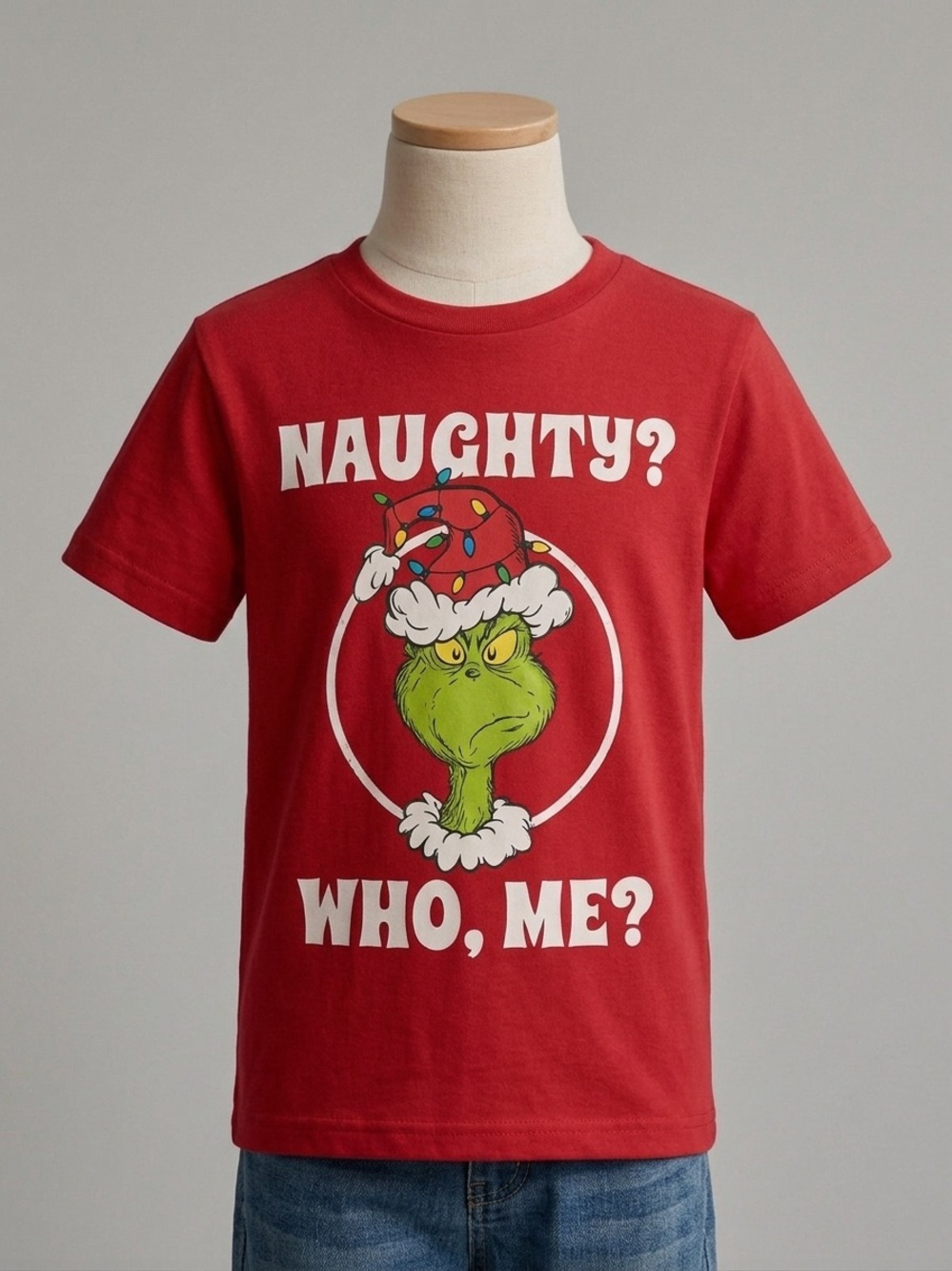 Kids Red Grinch Graphic Short Sleeve Tee